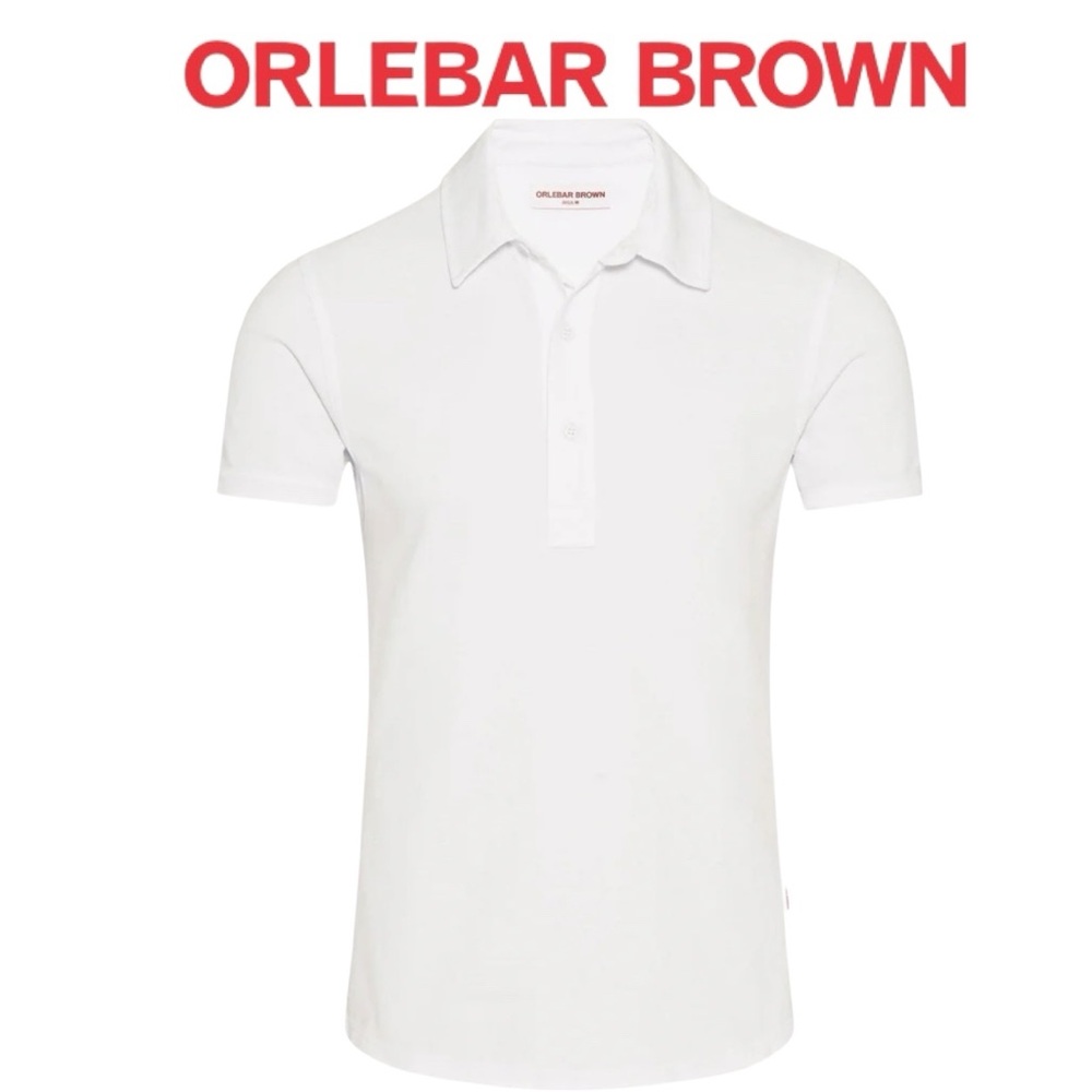 Orlebar Brown Cotton Polo textured button down Men white size large